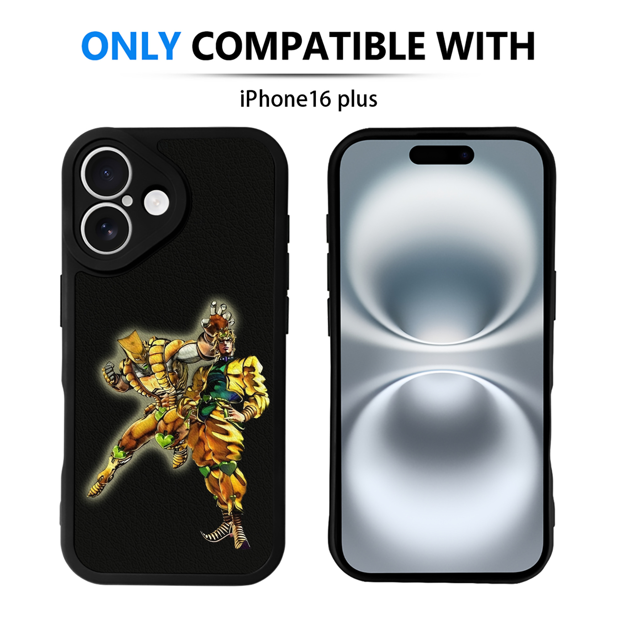（画像用） ジョジョの奇妙な冒険 ディオ?ブランドー JoJo's Bizarre Adventure Dio Brando 【iPhone 16シリーズ対応】シリコンスマホケース（レザー調） 材質：シリコン